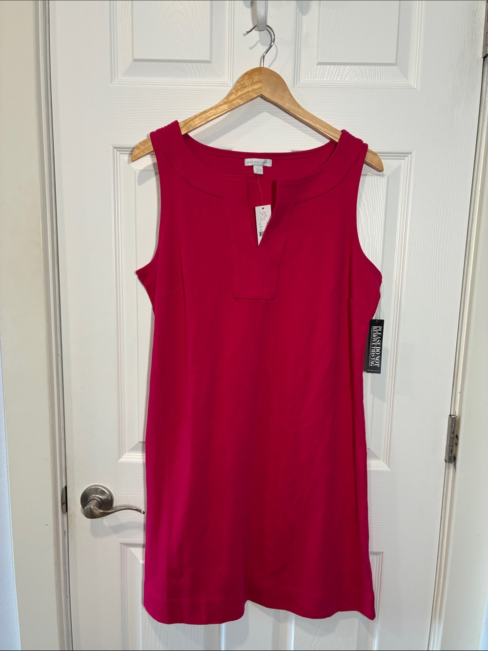 New York & Company Sleeveless Midi Shift Dresses in Royal Blue and Fuchsia - Picture 6 of 10